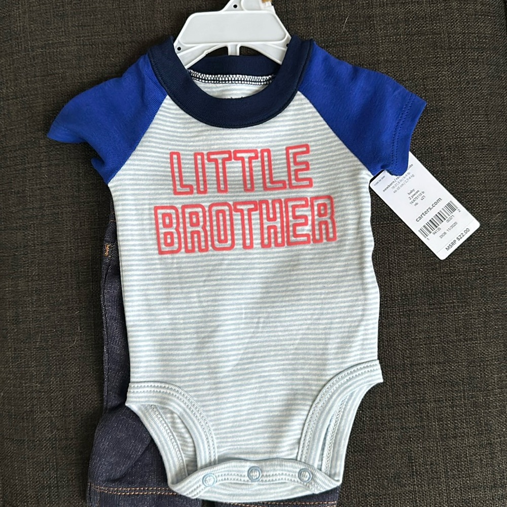 Newborn little brother onesie and pant